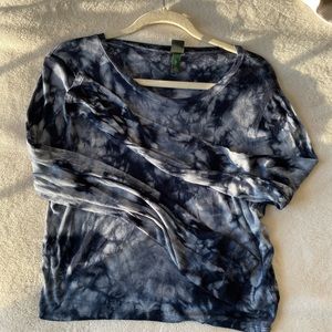 Blue/ White Tie Dye Crop Top